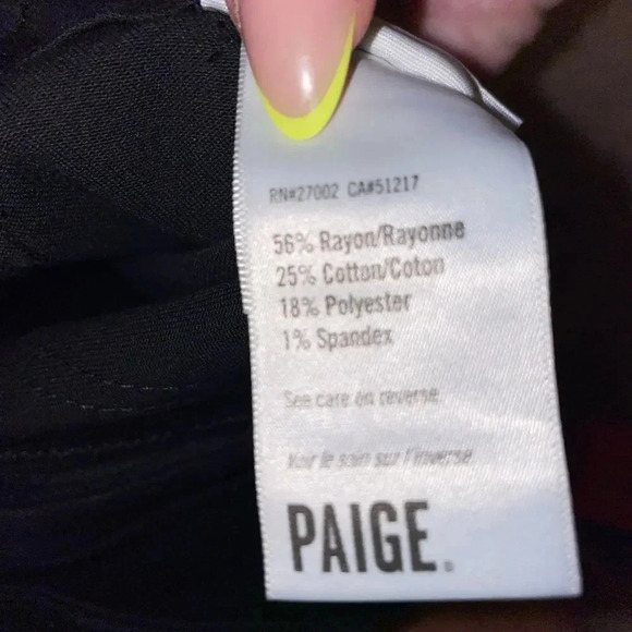 PAIGE COATED MAYSLIE JOGGER BLACK FOG LUXE COATING SIZE 26 - Picture 6 of 13